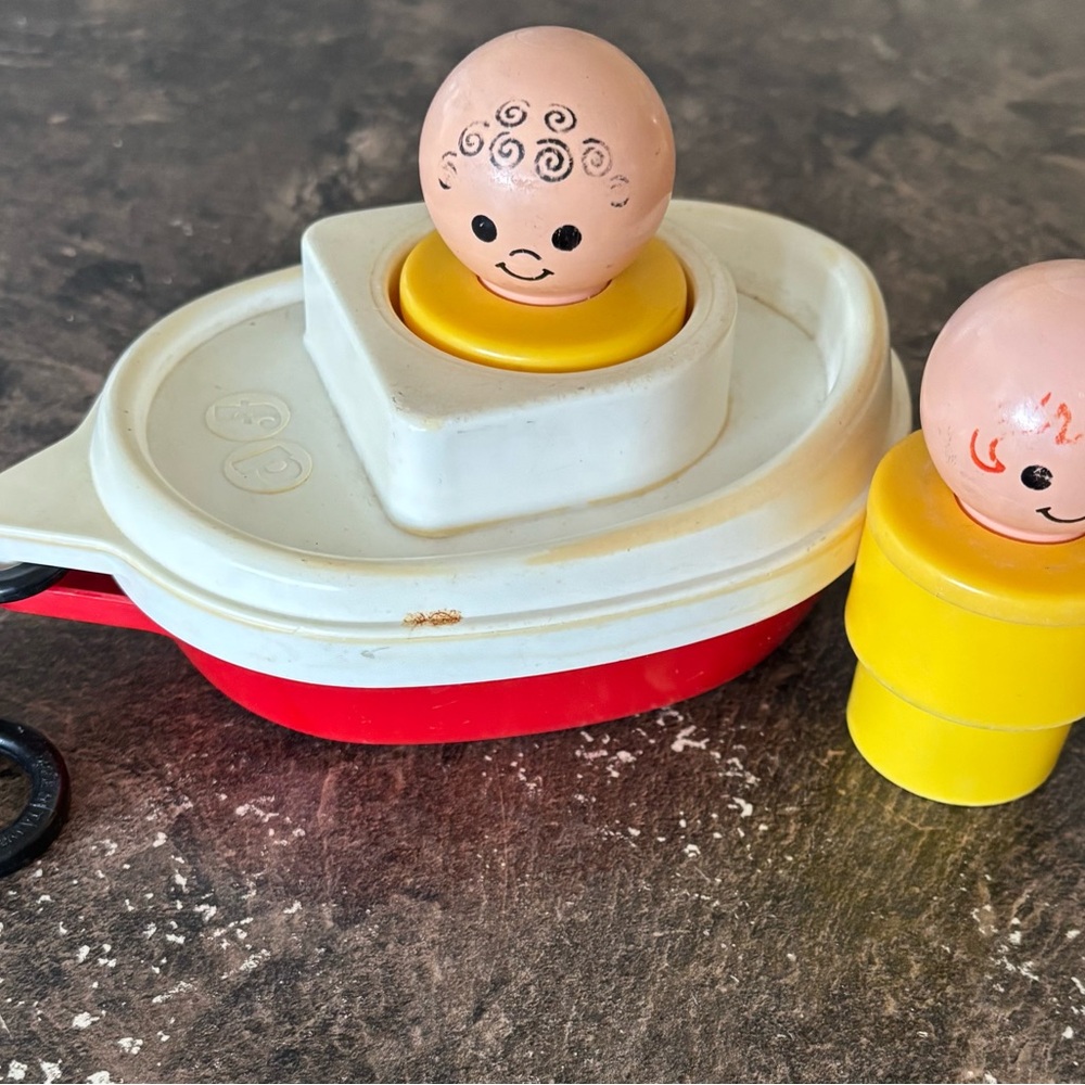 Fisher-Price Vintage Toy Boat with Figures